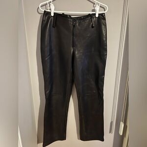 Oscar Leopold Vintage Black Leather Pants 12